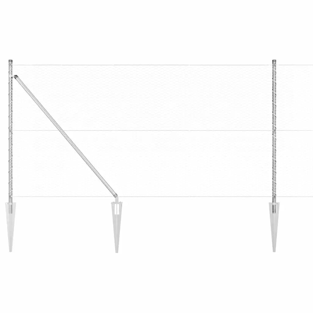 Palo della recinzione Argento 50 x 1 m (rete 25 mm) Acciaio