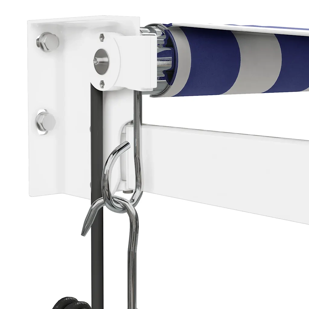 Tenda retrattile Blu e Bianco con Struttura Bianca 3 x 2,5 m 3154471