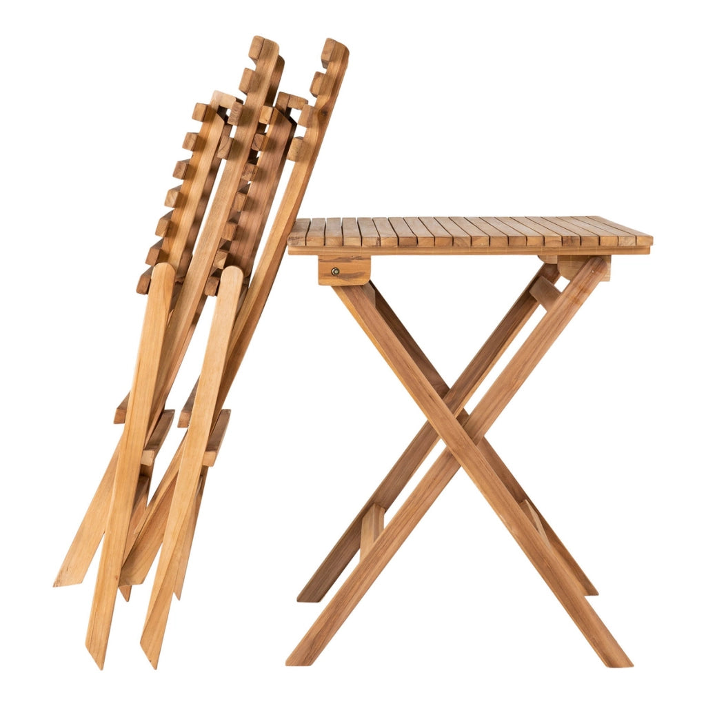 Set di 3 Mobili da Giardino Cuenca, Marrone, Legno, 60x60x75 cm