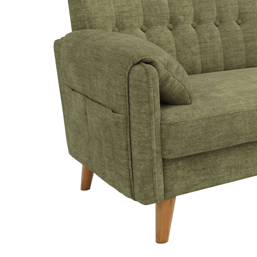 DIVANO 2 Posti 161,5x79x83,5 cm Chenille Verde
