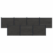 Pannello di Recinzione 7 pcs WPC e Alluminio Nero