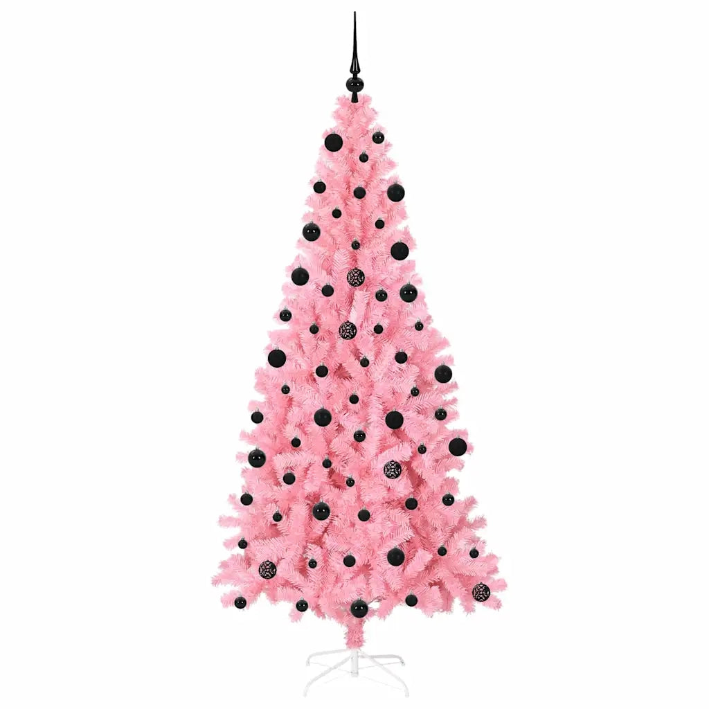 Albero di Natale con 300 LED con supporto Rosa 210 cm PVC 3396439