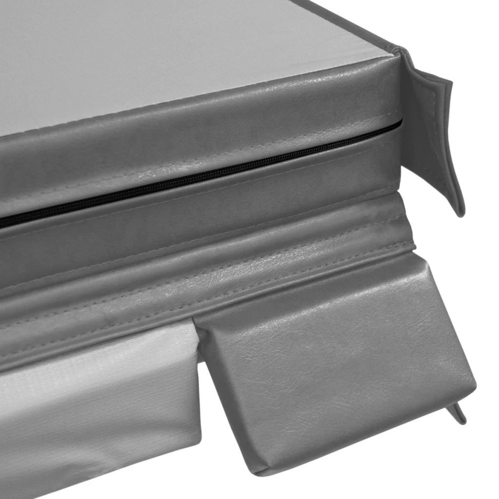 Copertura per vasca idromassaggio Coperchio Spa 2 x 2 m quadrato Grigio Hard Top Resistente alle intemperie PVC in Pelle
