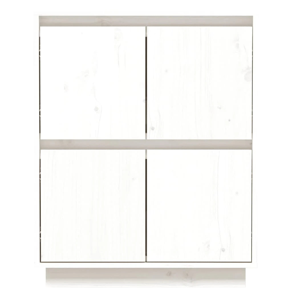 Buffet credenza cassettiera armadio mobile contenitore organizer per cucina soggiorno salotto 60 x 34 x 75 cm legno massello di pino bianco 02_0030351