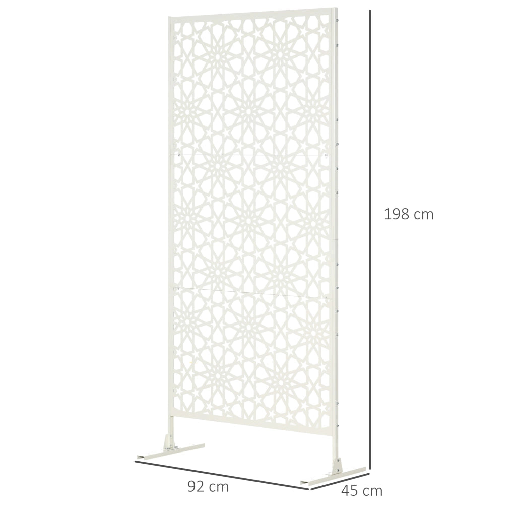 Pannello decorativo brise vue esterno in metallo ¨C zephmum ¨C bianco 92x45x198 cm