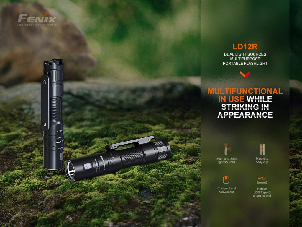 Torcia LED FENIX LD12R 600 lumen 186 metri