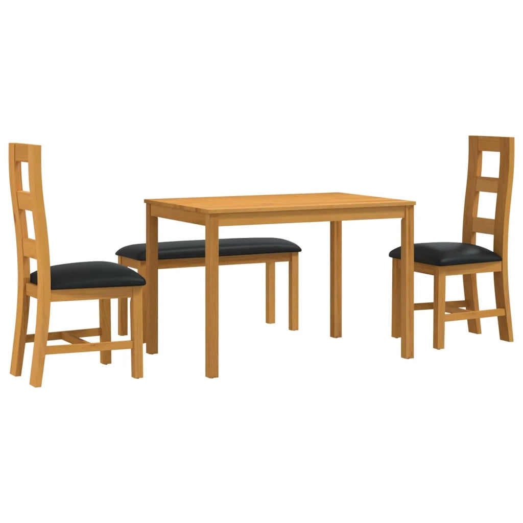 Set da pranzo 4 pz Nero Legno di Quercia Massello 3430307