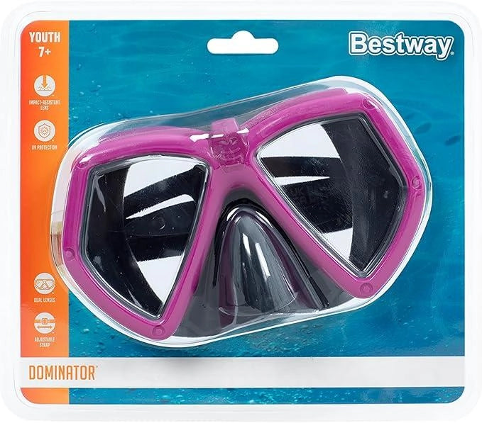 BESTWAY MASCHERA SUBACQUEA EVERSEA CON PROTEZIONE UV PER BAMBINI DAI 7ANNI + COLORI ASSORTITI