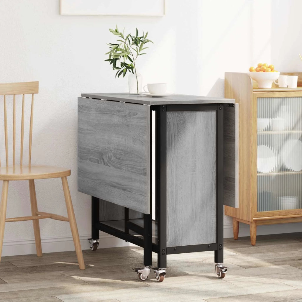 Tavolo da pranzo pieghevole con ruote 130 x 80 x 76,5 cm