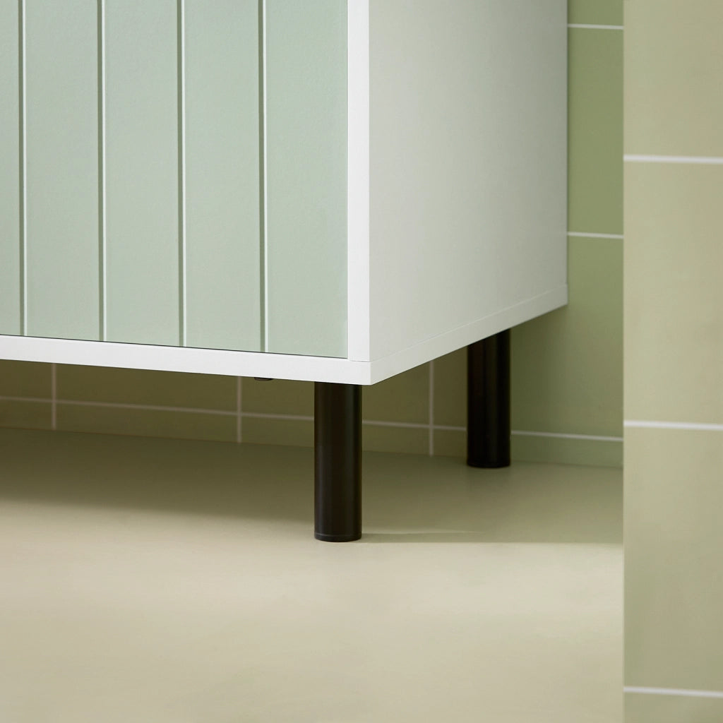 SoBuy Mobiletto bagno Mobile bagno con 3 Ripiani e 2 Ante, Armadietto portaoggetti Mobile contenitore Verde 60x30x87cm, BZR138-GR