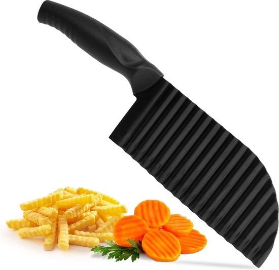 Coltello da taglio con manico ergonomico in PVC di 29 cm - Taglia fette di verdura e patatine con facilità - Taglia patatine con alta qualità
