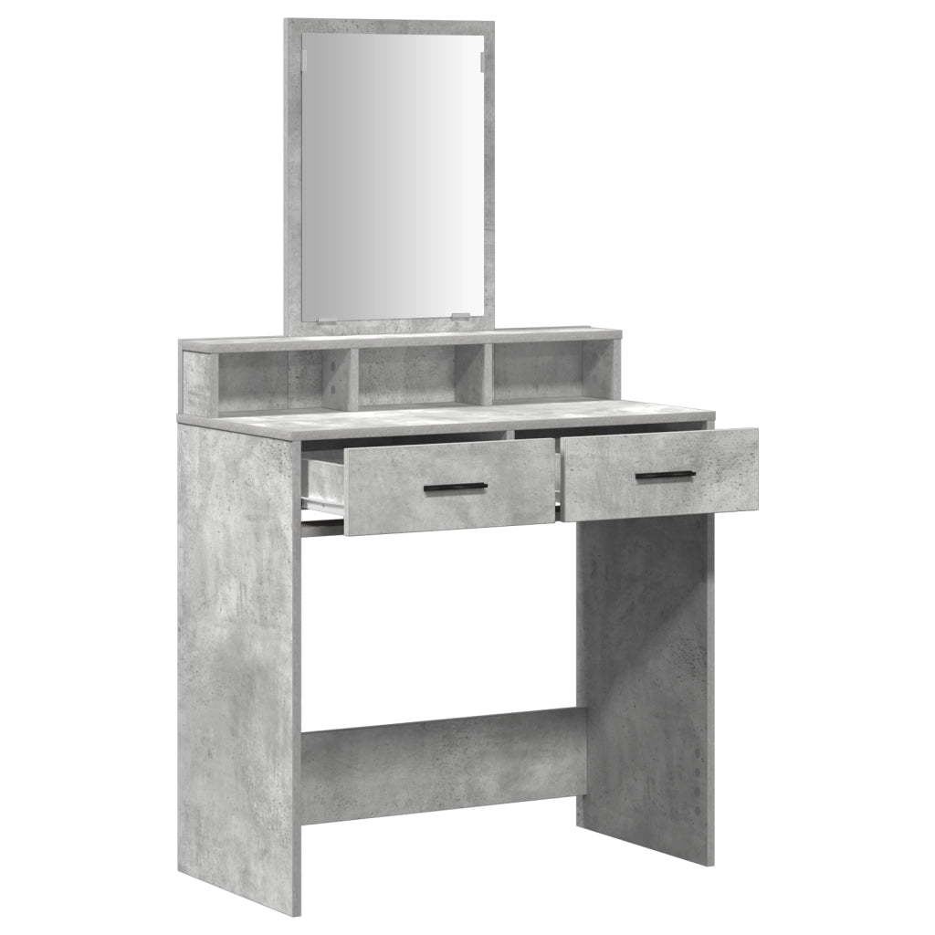 Tavolo da Trucco con Cassetti Grigio Cemento 79x41x140 cm