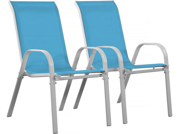 Sedia da giardino textilene "Cordoba" -Phoenix-Blu-Set di 2
