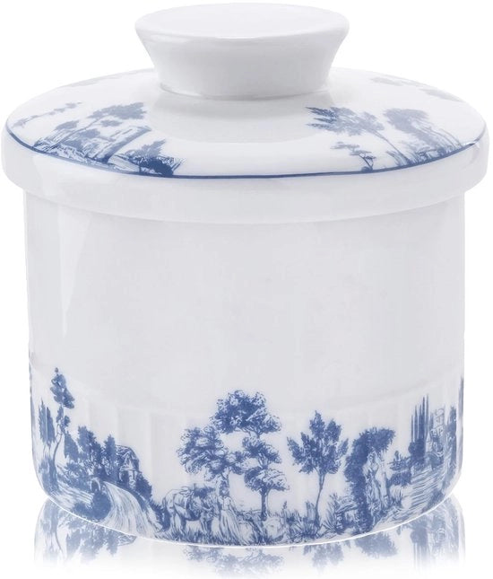 Vasetto per burro in ceramica - resistente alle lavastoviglie - raffreddato dall'acqua - burro morbido/spalmabile - ideale per le famiglie - capiente 250ml