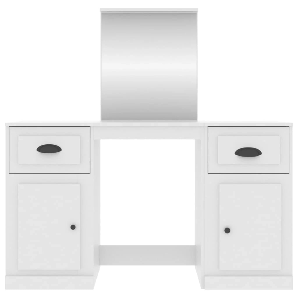 Toeletta di design con mobiletto portaoggetti e specchio 130 x 50 x 132,5 cm bianco 02_0006414