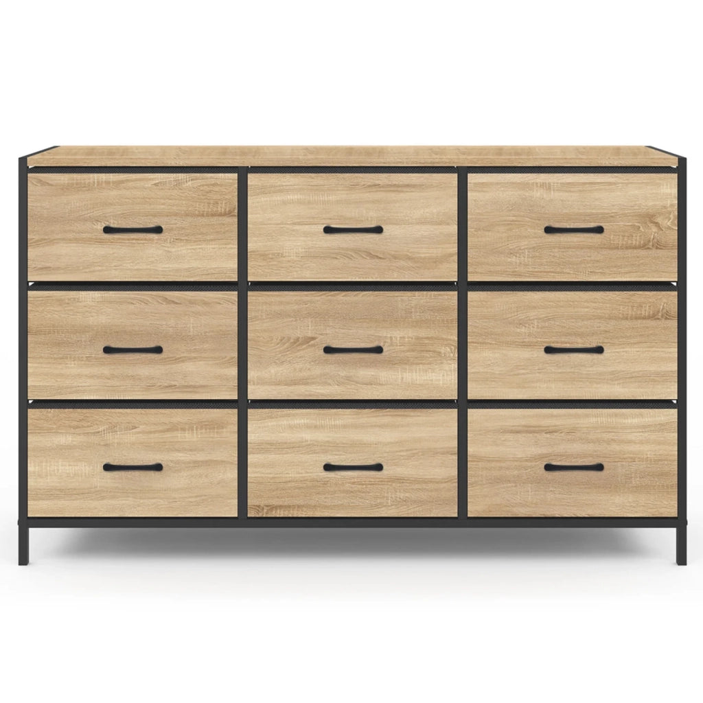 IDMarket - Baúl de tela de 9 cajones UTAH 115 CM mueble de almacenaje