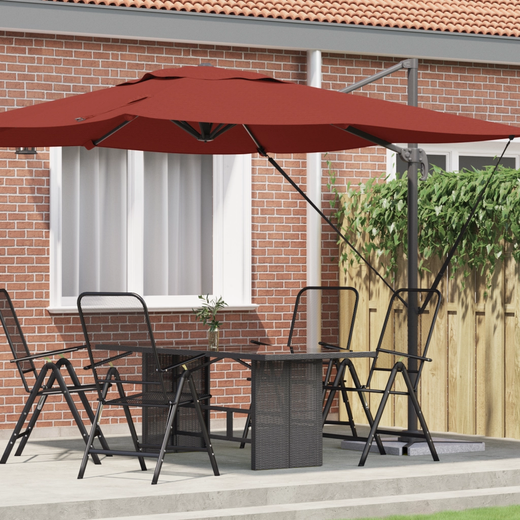 Ombrellone da Patio Terracotta Poliestere Grande