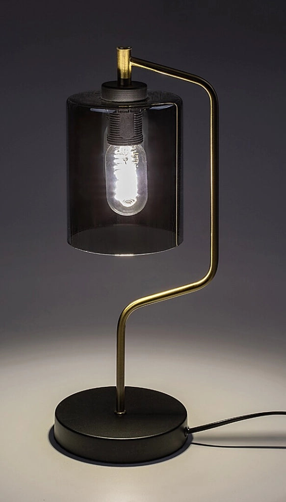 Lampada da tavolo Rabalux Perez nero oro vetro E27 40W