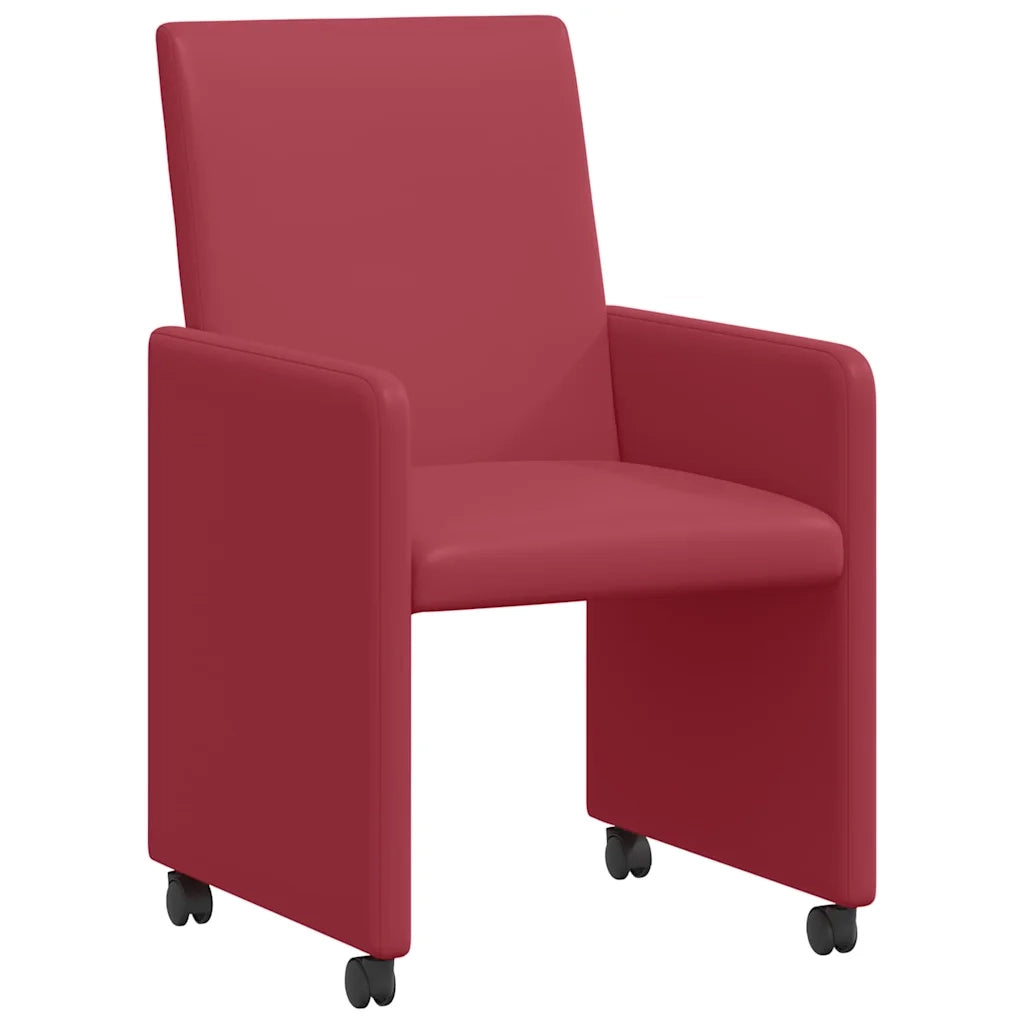 Sedie da Pranzo con Ruote 2 pcs Rosso vino 57 x 66 x 94 cm 42017820