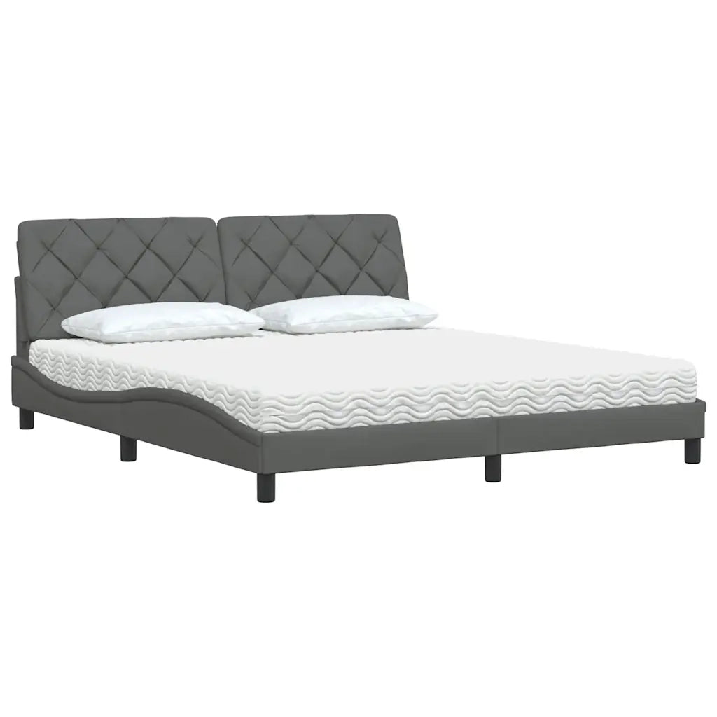Letto con Materasso Grigio Scuro 180x200 cm Tessuto 3310756