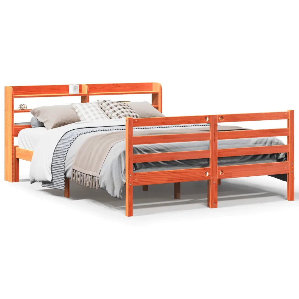 vidaXL Letto senza Materasso Marrone Cera 150x200 cm in Legno di Pino