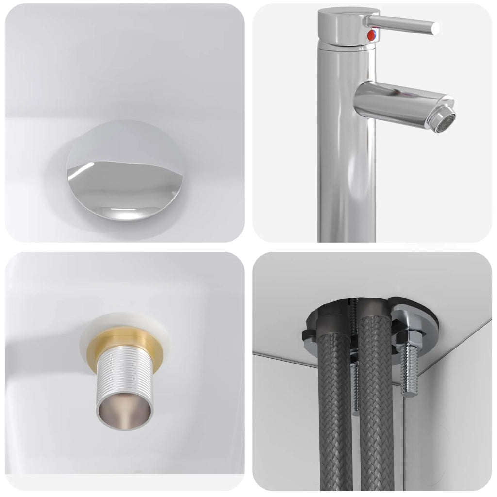 Set di mobili per il bagno 2 pz Bianco Legno ingegnerizzato 3403976