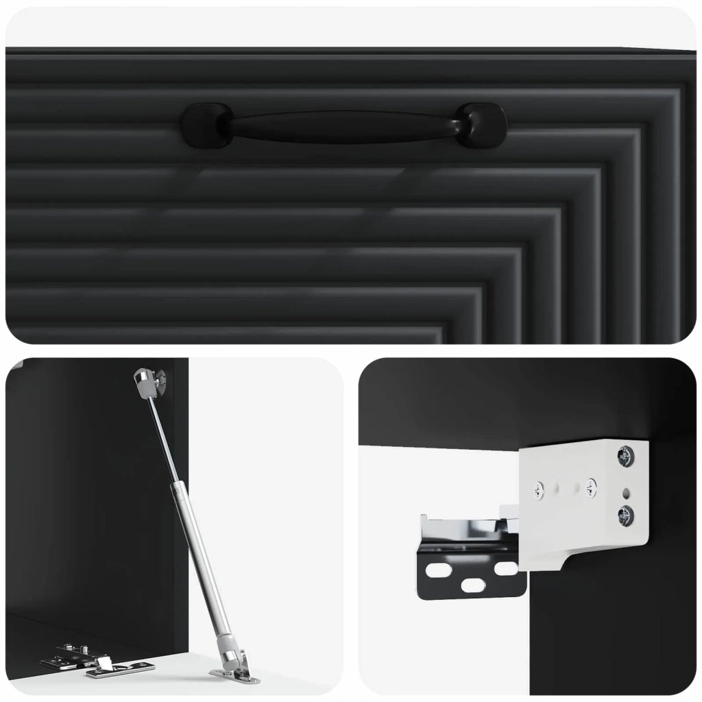 Mobile Porta TV da Muro Nero 59,5 x 31 x 30 cm 898706