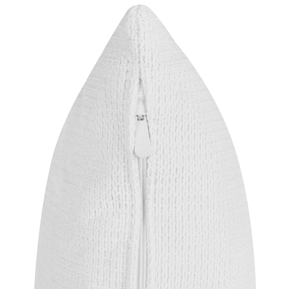 Chaise Lounge Bianco Sinistra in tessuto poliestere con cuscini decorativi Gambe in metallo Soggiorno di design moderno