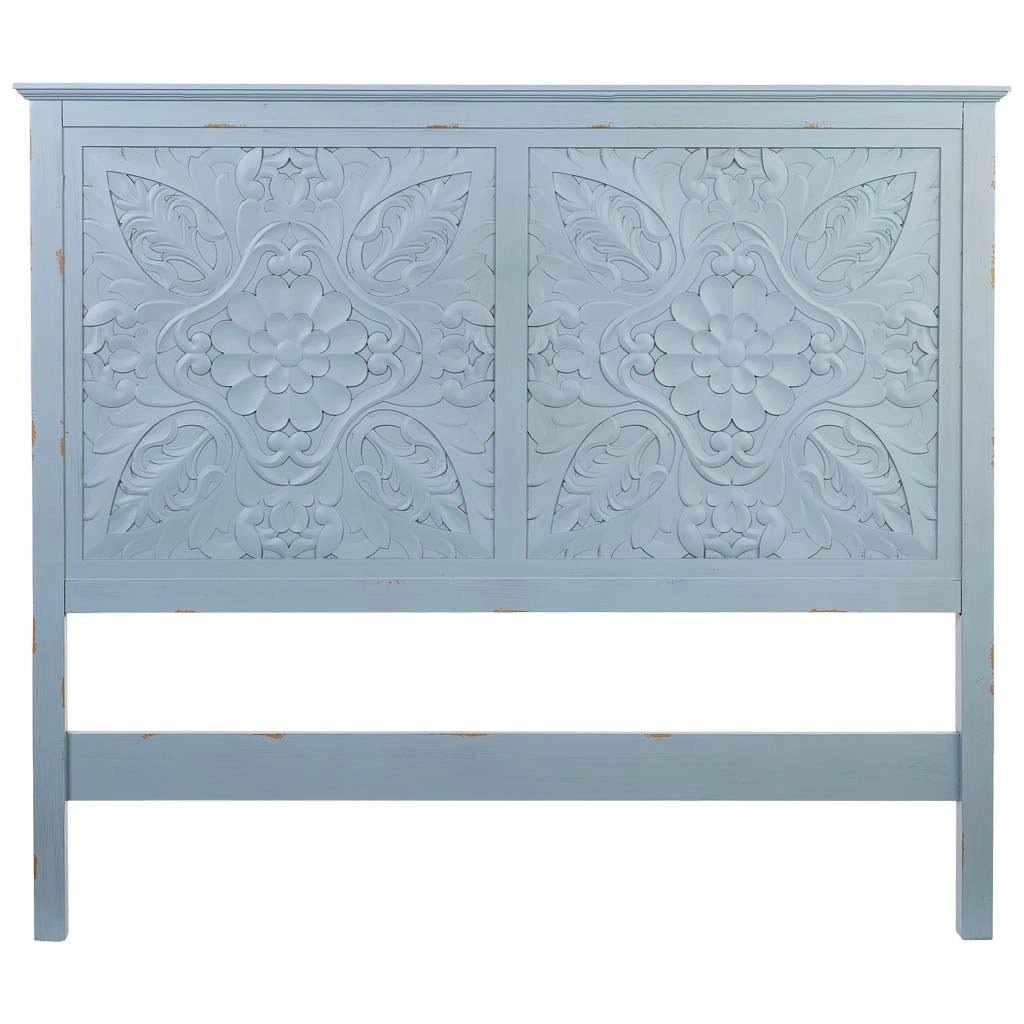 Testiera in legno blu 150x7x130h cm