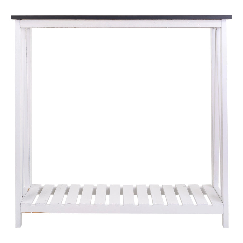 Mobile da ingresso in legno bianco 80x30x80h