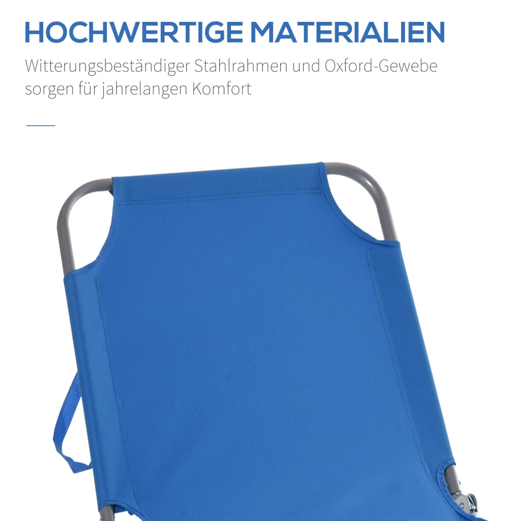 Telaio pieghevole in acciaio inox regolabile con schienale 187×55×24cm blu