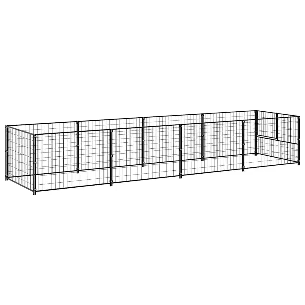 Gabbia per Cani Nera 4 m² in Acciaio 3082094