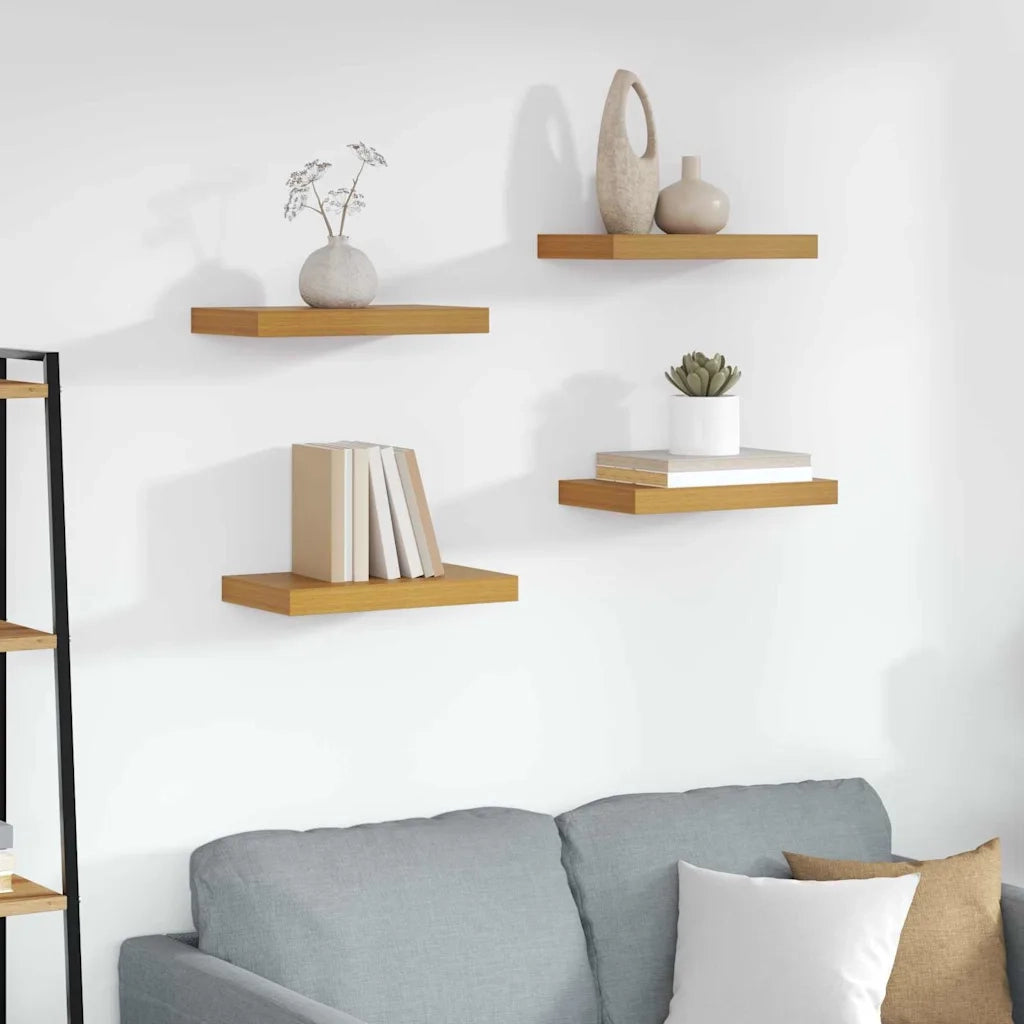 Scaffale da parete 4 pz Beige 40 x 23,5 x 3,8 cm