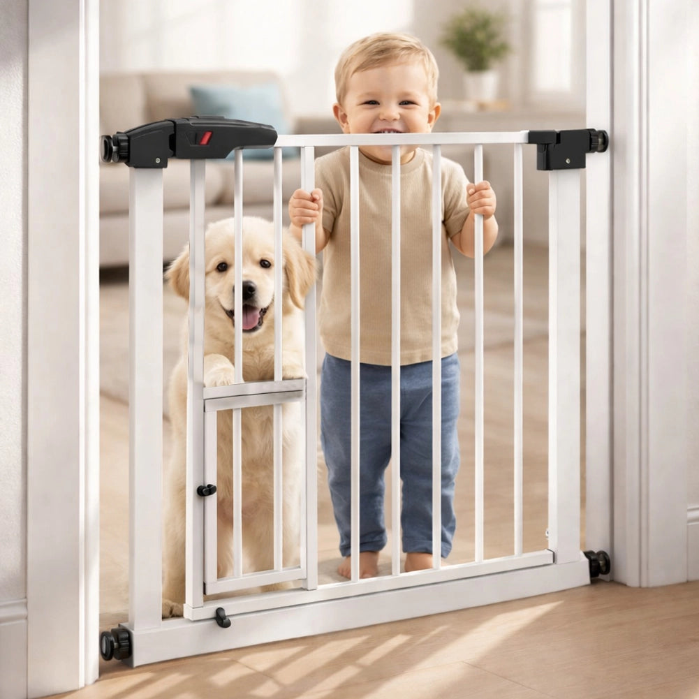 Cancelletto Bimbi Clic-Clac per Porta Cancello Bambini Animali Domestici 75x78cm