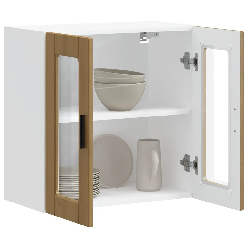 Pensile da Cucina con Porta in Vetro-Mobile Cucina da Parete Porto Rovere Artigianale 529690