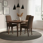 Set di 2 sedie da pranzo imbottite in similpelle tortora Alina con struttura in legno facili da pulire Made in Italy | Duzzle