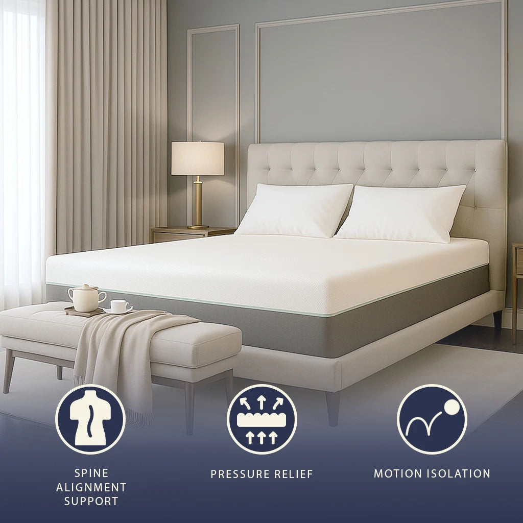 Materasso 120x190 in Memory Foam e Molle Insacchettate | Altezza 25 cm | Tecnologia Breeze | Traspirante, Anallergico e Sfoderabile