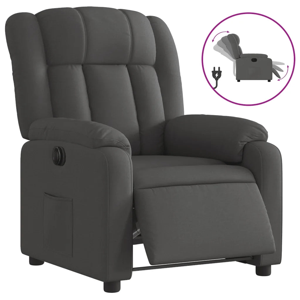 Poltrona Elettrica Reclinabile Grigio Scuro in Tessuto 3205293