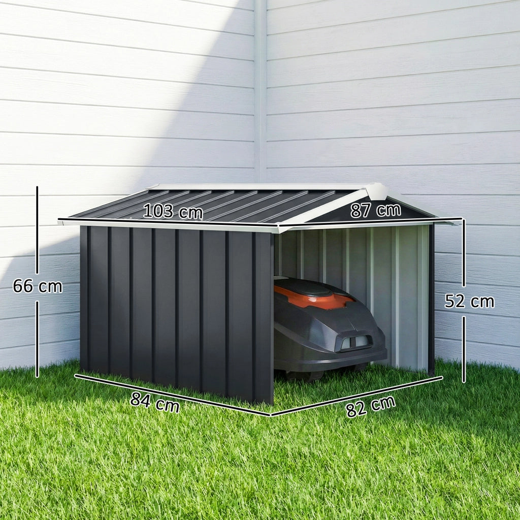 Garage per Robot Tagliaerba ¨C zephmum ¨C Acciaio Galvanizzato 87x103x66 cm Grigio