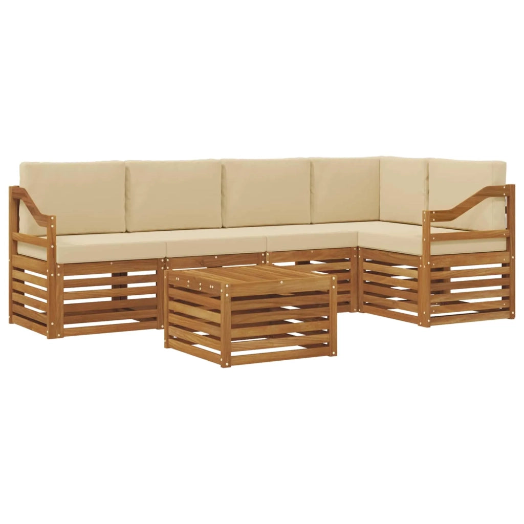 Set divano sezionale con cuscino 6 pcs Naturale e Beige 3374868
