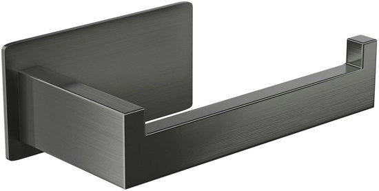 Sostegno per carta igienica senza perforazione, adesivo per carta igienica, carta igienica in acciaio inossidabile, per cucina e bagno, grigio