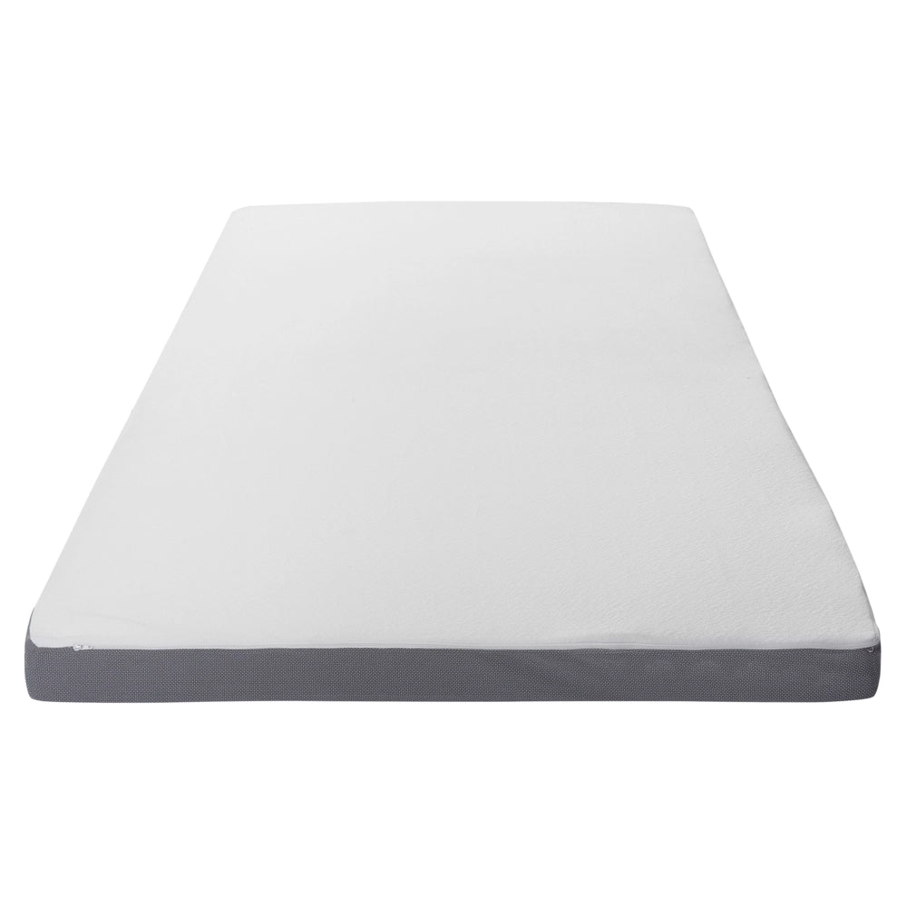 Coprimaterasso Bianco con Tessuto Grigio Doppia Dimensione 160 x 200 cm 6 cm Profondità