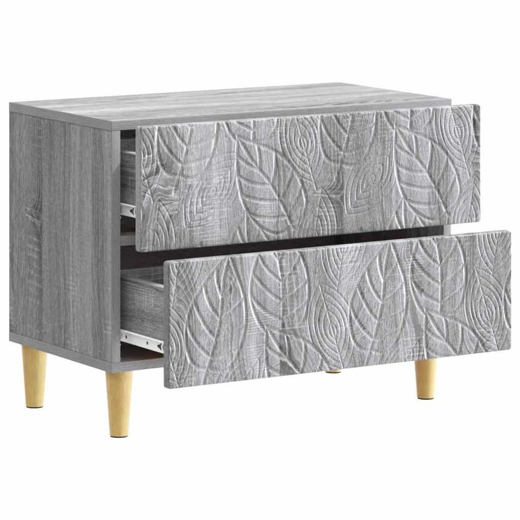 Comodino Sonoma grigio 62 x 34,5 x 48 cm Legno ingegnerizzato