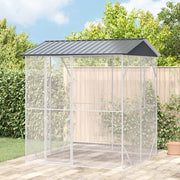 voliera per uccelli  antracite 210x227x247 cm acciaio