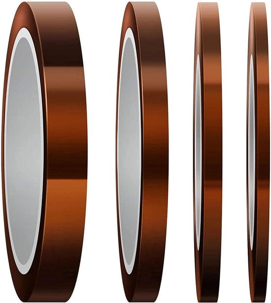 Tape a rulli 4 per resistenza alta al calore, polimide per sublimazione stampa 3D a onde - 3 mm/5 mm/8 mm/12 mm x 33 m.