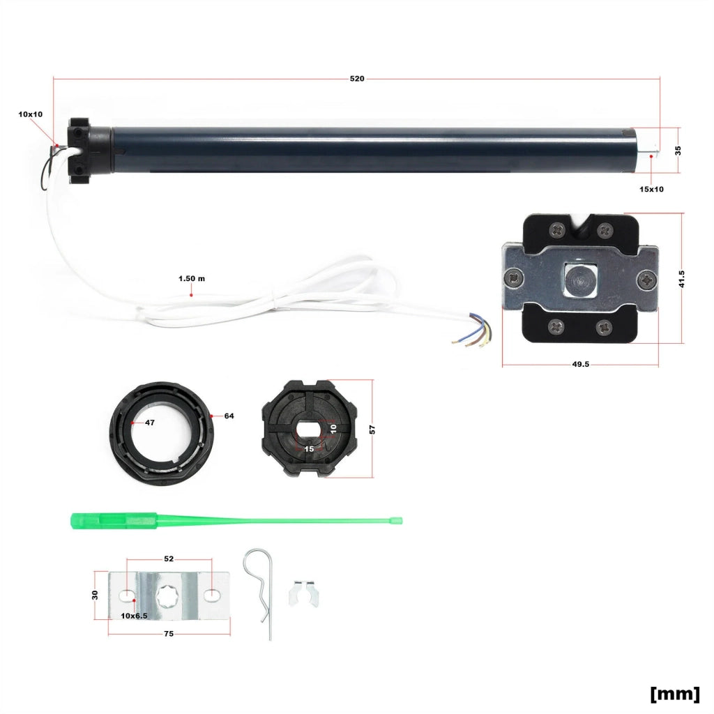 Motore per tapparelle da 126 watt controllo motore tubolare motorizzazione 16_0001420