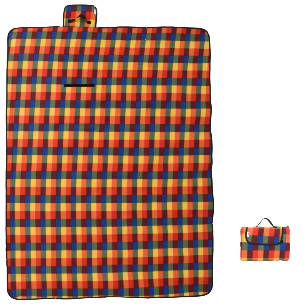 Tovaglia Picnic Pieghevole Quadri Multicolore 200x150cm Velluto CFW4983562