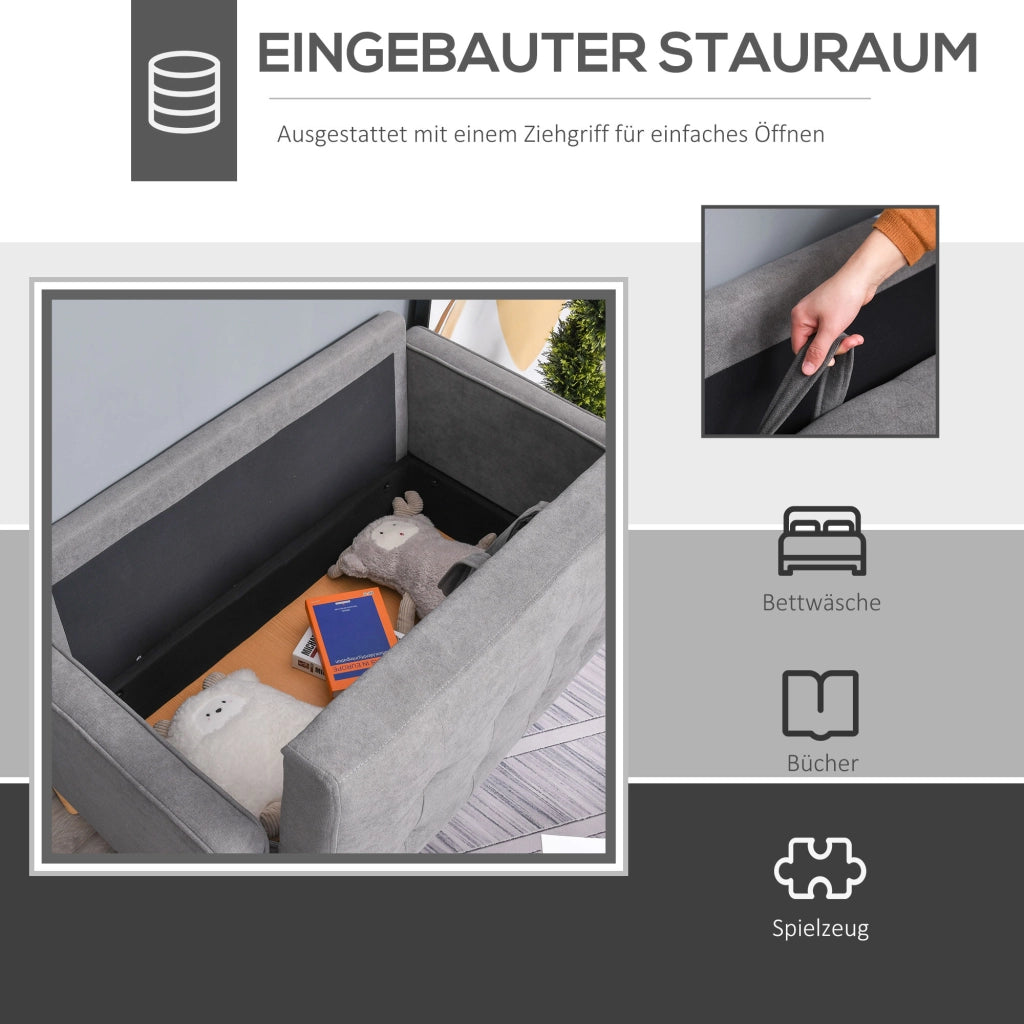 Divano 2 posti con cassetti ¨C zephmum ¨C Grigio 117x62x78 cm