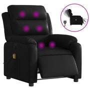 Poltrona Massaggiante | Sedia Relax Reclinabile Elettrica Nera in Similpelle