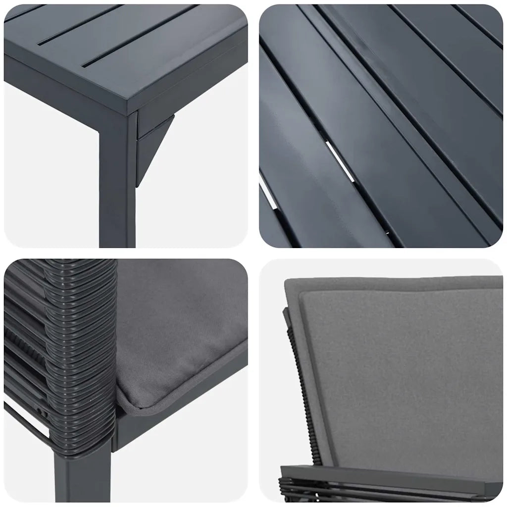 Set da Pranzo per Giardino 7 pcs Antracite polyrattan 3378822